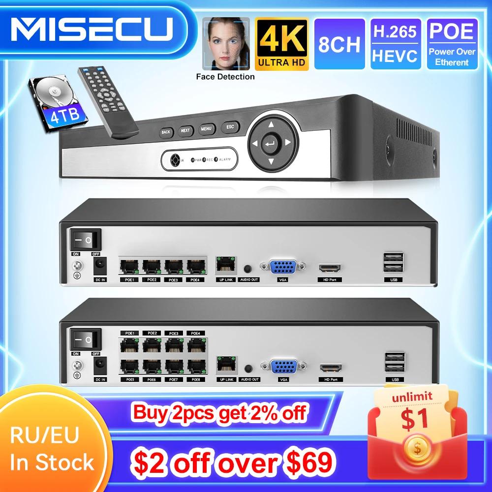 MISECU-   ڴ, H.265, 4CH, 8CH, 1080P, 5MP, 8MP, 4K, Ʈ HD, POE, NVR,  POE, IP ī޶, ONVIF